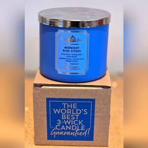 ❤️BATH & BODY WORKS❤️BRAND NEW CANDLE MID NIGHT BLUE CITRUS  3-WICK CANDLE❤️